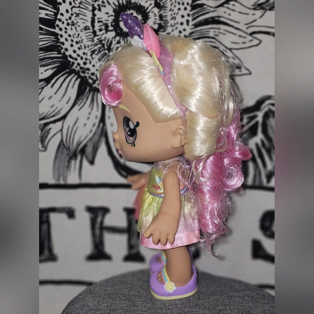 EUC Kindi Kids Fun Time 10 inch Doll - Mystabella Unicorn  Rainbow Hair